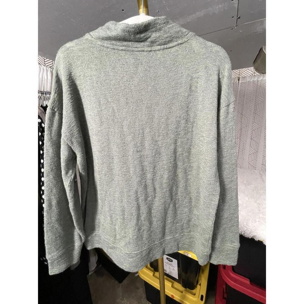 Lou & Grey Women’s Mock Neck Sweater Green Sz S Loungewear Cozy